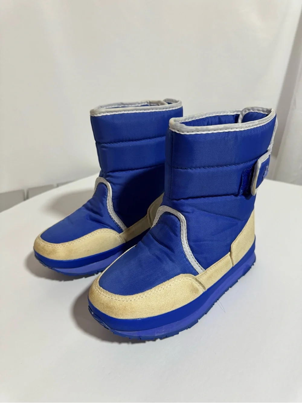 Rubber Duck Snowjogger Kids Blue Winter Boots Faux Fur Lined Size 1